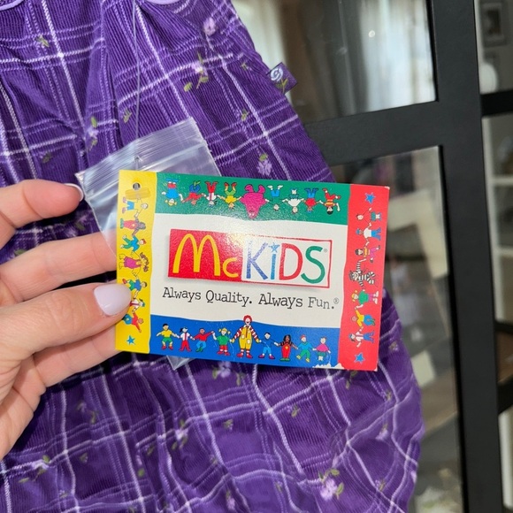 NWT Vintage 1990s McKids Corduroy floral dress deadstock toddler girl McDonalds - Picture 2 of 7